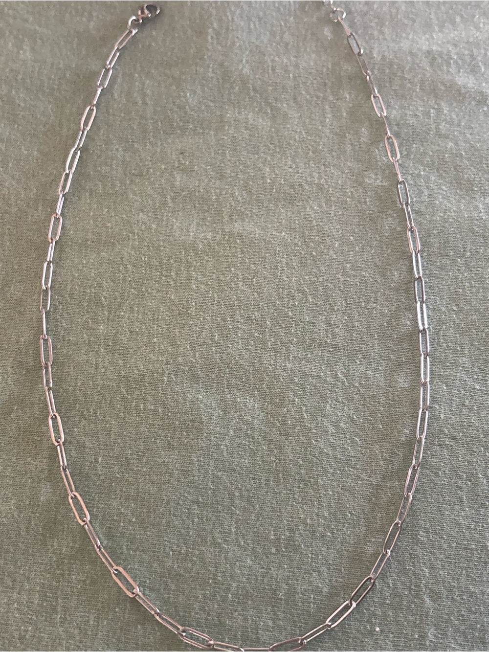 Sterling silver paperclip necklace 24’